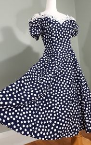Nu Mode Vintage Polka Dot Party Dress
